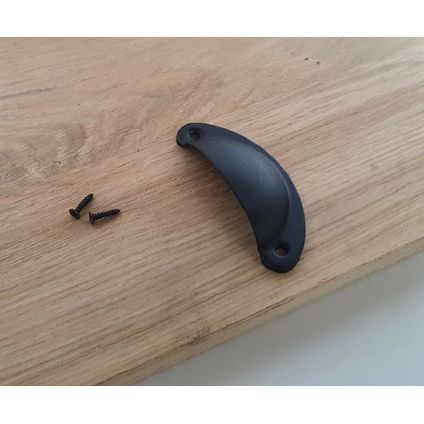 Komgreep zwart 8cm - Meubelknop- Deurknop- Hand Grepen - Robuust