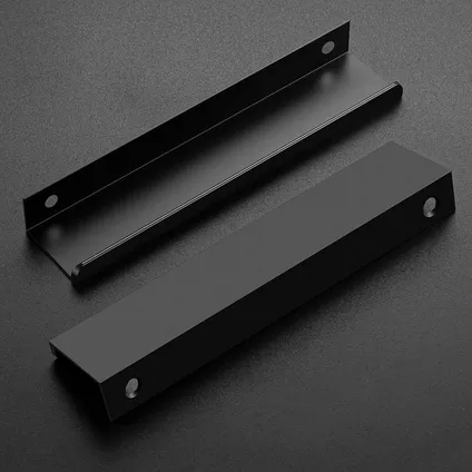 Poignée plate noire avec vis - 15cm - Poignée d'armoire - Poignée de meuble 2