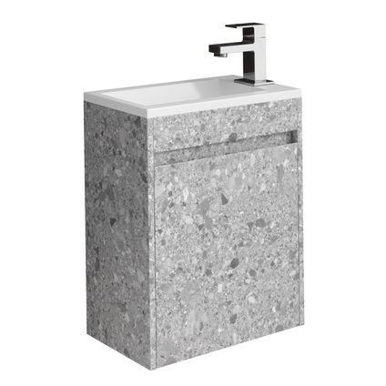 Badplaats Toiletmeubel Sinta 40cm - steen grijs - witte wastafel