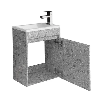 Badplaats Toiletmeubel Sinta 40cm - steen grijs - witte wastafel 2