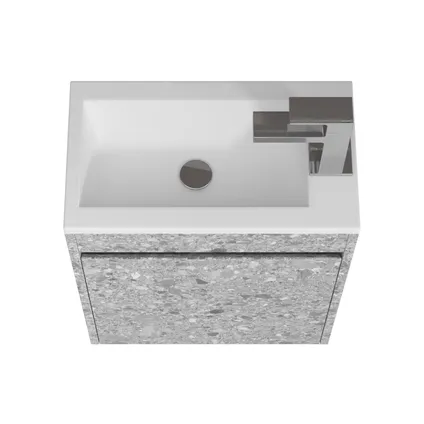 Badplaats Toiletmeubel Sinta 40cm - steen grijs - witte wastafel 3