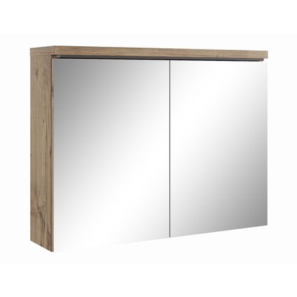 Meuble a miroir Paso 80 x 60 cm - Badplaats - Chene châtaigne - Miroir armoire