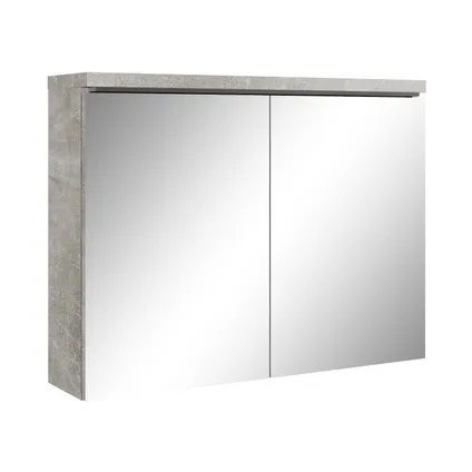 Meuble a miroir Paso 80 x 60 cm - Badplaats - Beton Gris - Miroir armoire