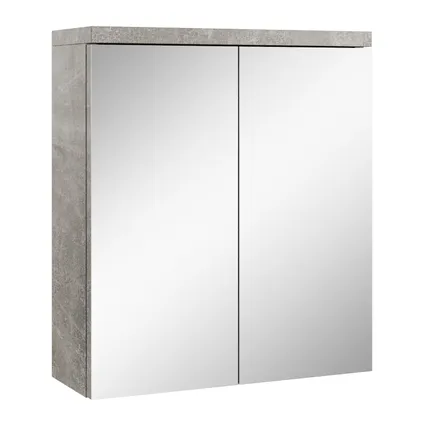 Meuble a miroir Toledo 60 x 60 cm - Badplaats - Beton Gris - Miroir armoire