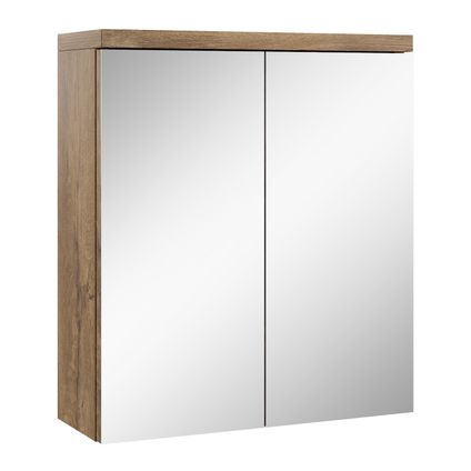 Meuble a miroir Toledo 60 x 60 cm - Badplaats - Chene Marron - Miroir armoire