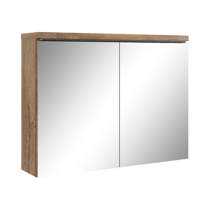 Meuble a miroir Paso 80 x 60 cm - Badplaats - Chene Marron - Miroir armoire