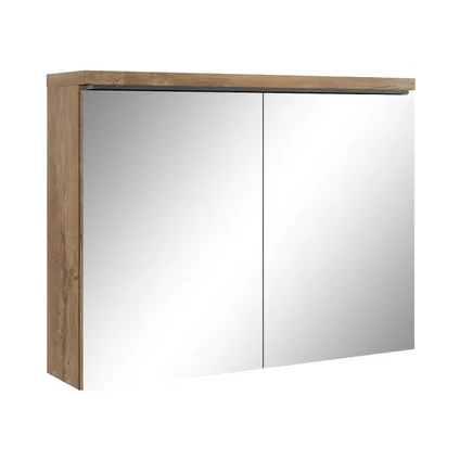 Meuble a miroir Paso 80 x 60 cm - Badplaats - Chene Marron - Miroir armoire