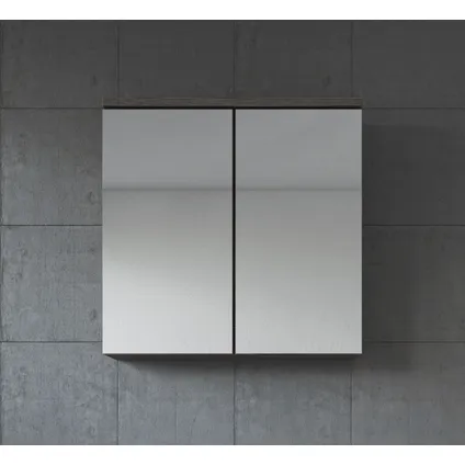 Meuble a miroir Toledo 60 x 60 cm - Badplaats - Chene Gris - Miroir armoire 4