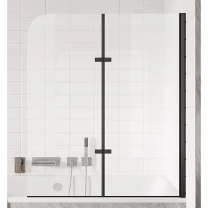 Paroi baignoire Austin 100 x 140 cm Badplaats - noir - verre transparent