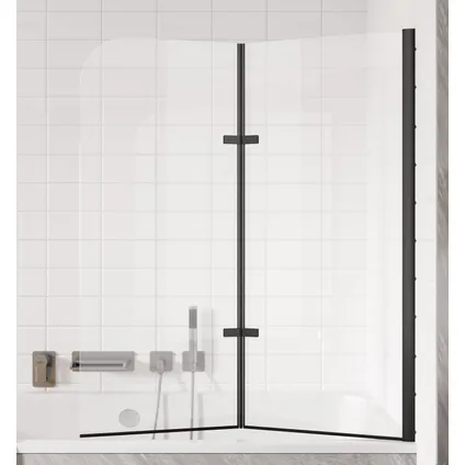 Paroi baignoire Austin 100 x 140 cm Badplaats - noir - verre transparent 2