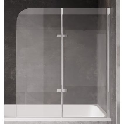 Paroi baignoire Austin 120 x 140 cm Badplaats - chrome - verre transparent
