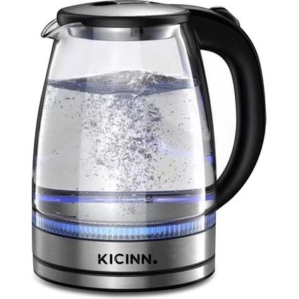 Kicinn Waterkoker - Waterkoker glas - 1.8 Liter - RVS - 1500Watt