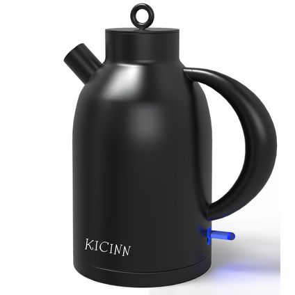Kicinn Kettle - Bouilloire rétro - 1,7 litre - Bouilloire noire