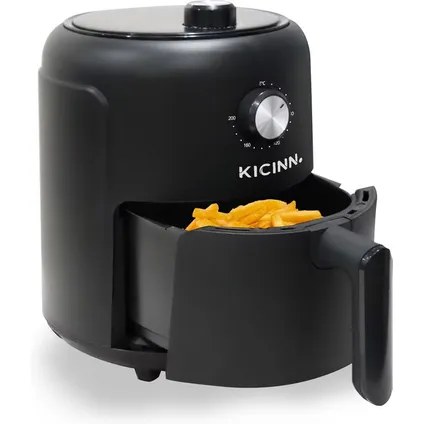 Kicinn Airfryer - Airfryer XL - Friteuse à air chaud - 3 litres - 1000 Watt - Noir