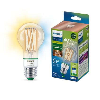 Philips slimme ledfilamentlamp A60 warm tot koelwit licht E27 4,3W