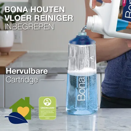 Bona - Balai Spray + 850 ml Nettoyant Pour Parquets + 1 Pad en Microfibre - Kit Nettoyage Sol 3
