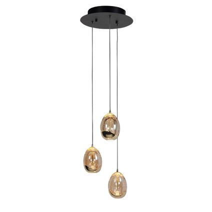 Highlight hanglamp Golden Egg 3 lichts Ø 25cm amber-zwart