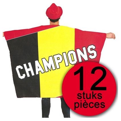 12 pièces Flag Cap Belgium Champions 150x110cm