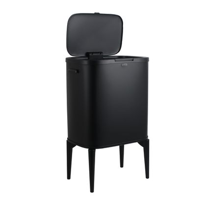 Luzzo® New York Push Poubelle de tri 18 litres 2 poubelles - Noir