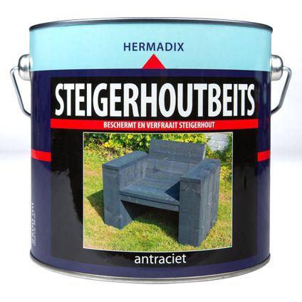 Hermadix steigerhoutbeits Antraciet 2,5 liter
