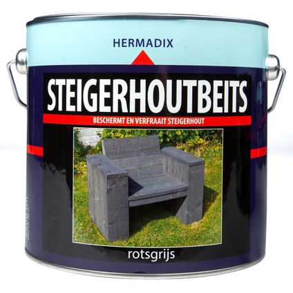 Hermadix steigerhoutbeits Rotsgrijs 2,5 liter