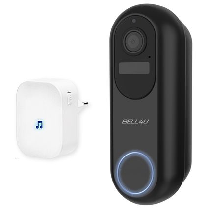 Sonnette vidéo Bell4U - Sans fil - Avec récepteur - Sonnette intelligente - 5 GHz adapté