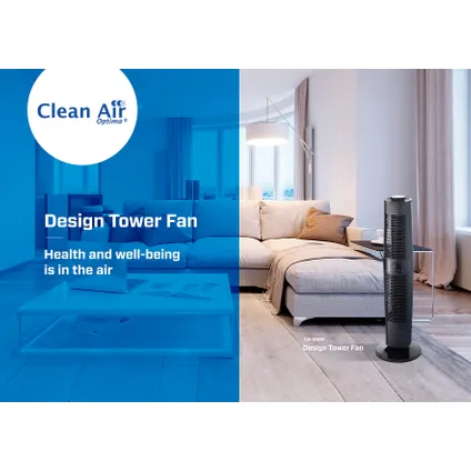 Clean Air Optima - Tour ventilateur design CA-406B - Oscillation horizontale de 90° et 360° 8