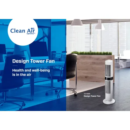 Clean Air Optima - Tour ventilateur design CA-406W - Oscillation horizontale de 90° et 360° 8