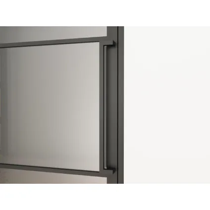 Schulte complete glazen binnendeur - 90 x 202 - 3 vakken - scharnieren links - helder -stalen frame 3