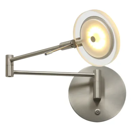 Kantelbare LED glazen wandlamp Steinhauer Turound Staal 3