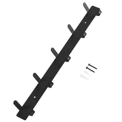 ACAZA - Hangende Muurkapstok van 49 cm Lang met 10 Haken - Zwart 7