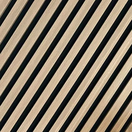 Panneau acoustique - Caillebotis - Feutre et PVC - Chêne - Marron clair - Anti-humidité - 60cmx270cm