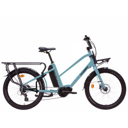 Villette Beraud longtail, midmotor cargo e-bike 13Ah 7sp 24 inch blauw