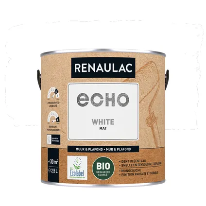 Peinture mur & plafond Renaulac Echo Bio blanc mat 2,5L 2