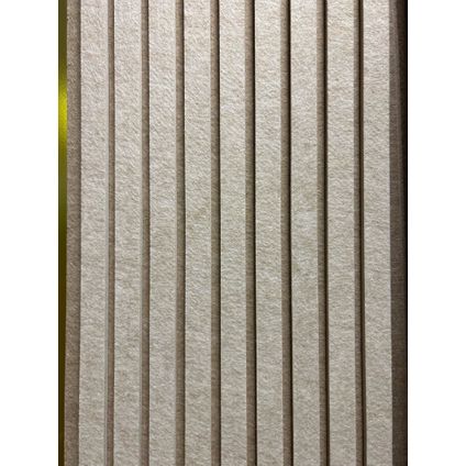 Akoestische lattenwand Strips - Papyrus/Dune - Vilt - 240x30cm - 2 stuks