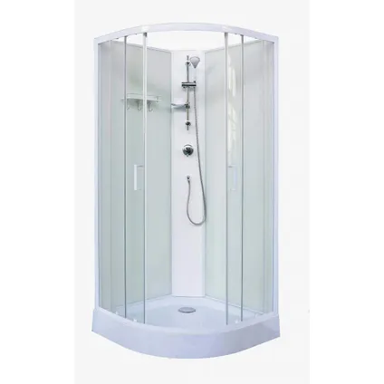 Cabine de douche complète Sanifun Steff 900 x 900 sans silicone 2