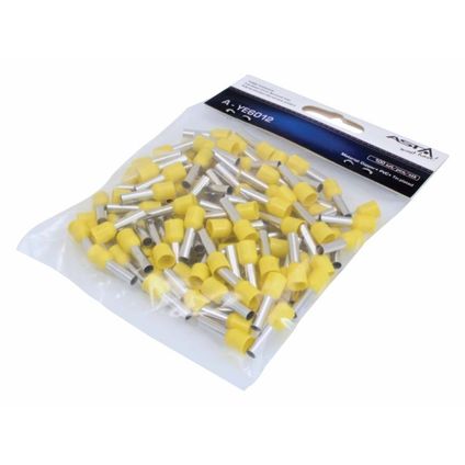 ASTA Adereindhuls set kabelschoen pen geel 6.0mm² (100st) (A-YE6012)