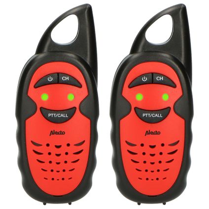 Alecto FR-05RD - Set van twee walkie talkies voor kinderen, tot 3 kilometer bereik, zwart/rood