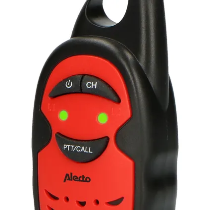 Alecto FR-05RD - Set van twee walkie talkies voor kinderen - 3 km bereik, zwart/rood 2