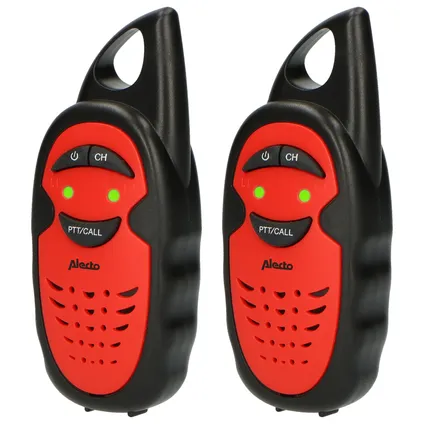 Alecto FR-05RD - Set van twee walkie talkies voor kinderen, tot 3 kilometer bereik, zwart/rood 4