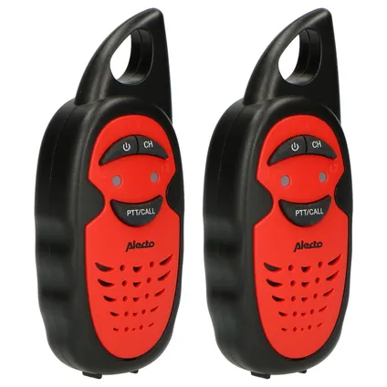Alecto FR-05RD - Set van twee walkie talkies voor kinderen, tot 3 kilometer bereik, zwart/rood 5