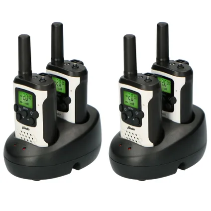 Alecto FR-175 QUADSET - Set van 4 walkie talkies - tot 7 kilometer bereik, wit/zwart 2