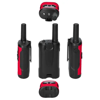 Alecto FR115RD - Lot de deux talkie-walkies pour enfants, Portée jusqu’à 7 kilomètres, rouge/noir 5