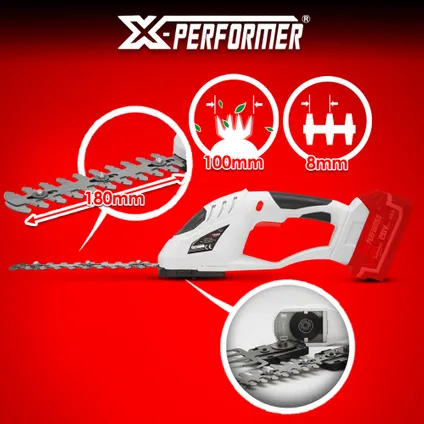 X-Performer - Draadloze heggenschaar 20V zonder accu 3
