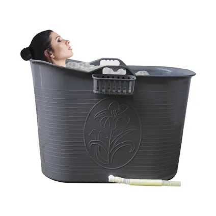LIFEBATH Zitbad Nancy Bath bucket Mobiele badkuip 200L Grijs