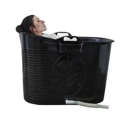 LIFEBATH Zitbad Nancy Bath bucket Mobiele badkuip 200L Zwart