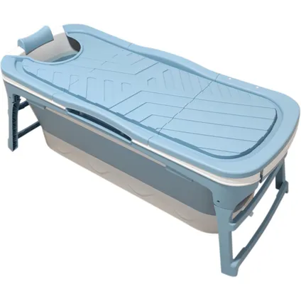 LIFEBATH Opvouwbaar bad Mobiele badkuip Incl. badkussen 143 cm Blauw 2