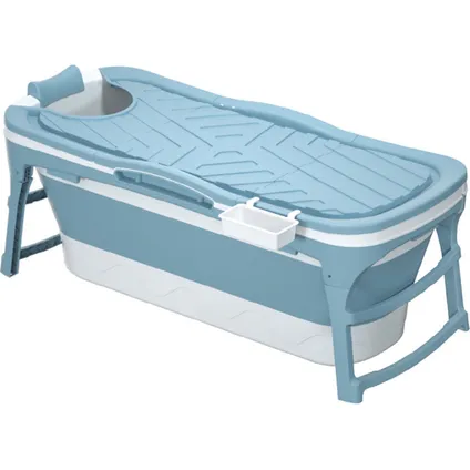 LIFEBATH Opvouwbaar bad Mobiele badkuip Incl. badkussen 143 cm Blauw 4