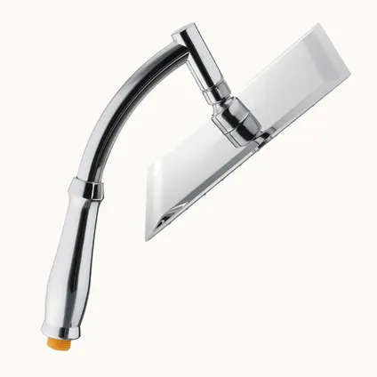 Milton Tête de douche XL Deluxe - 28 cm - Chrome - Pomme de douche avec tuyau et support 2