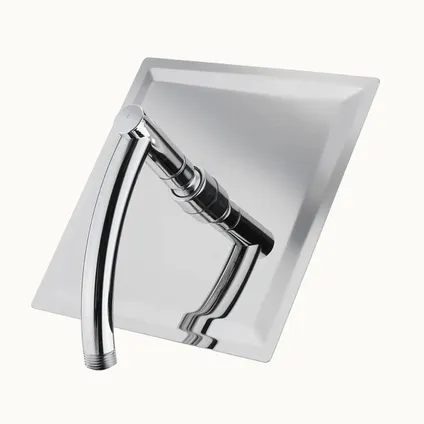 Milton Tête de douche XL Deluxe - 28 cm - Chrome - Pomme de douche avec tuyau et support 5